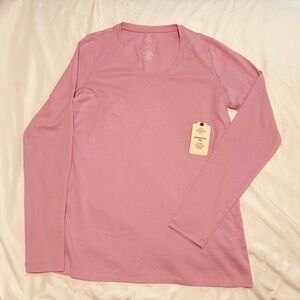 New St. John’s Bay Essential Long Sleeve Tee T-Shirt Woman’s Pink